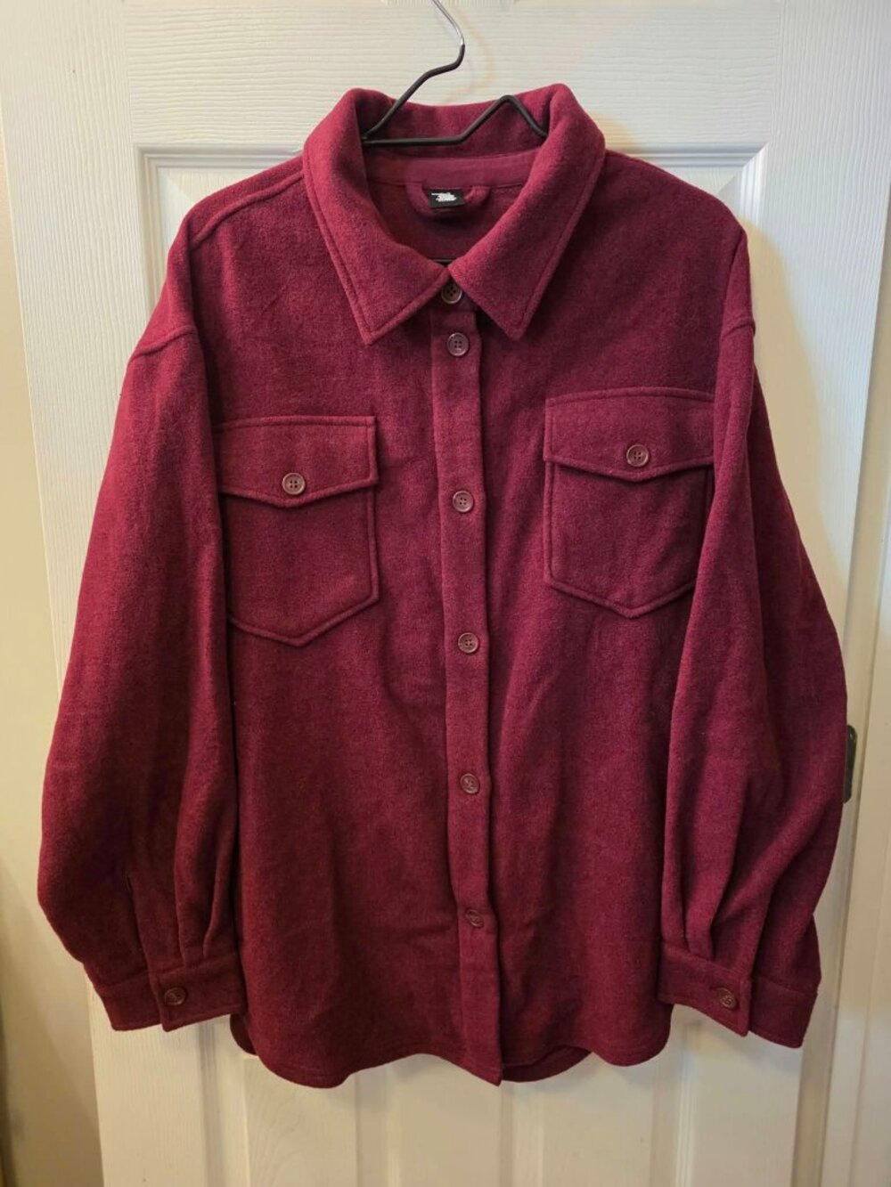 $250 retail Large WoolX Sawyer Shacket - Cranberry